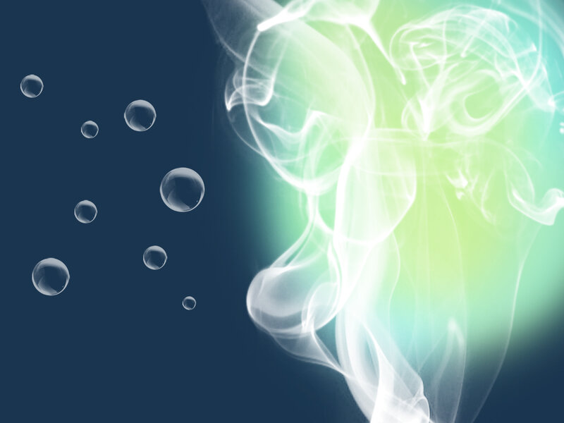 smoke and bubbles abstract art