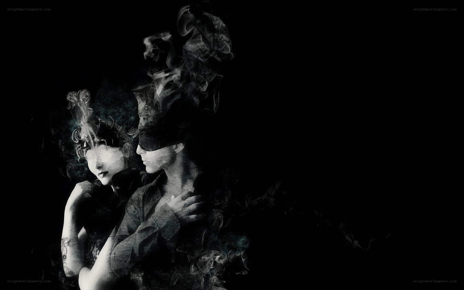 smoke and shadows portrait