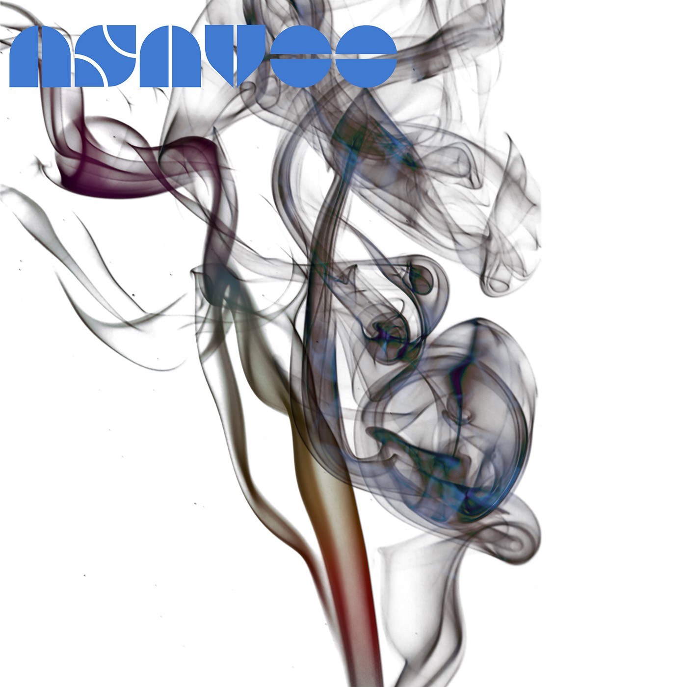 smoke art with blue logo