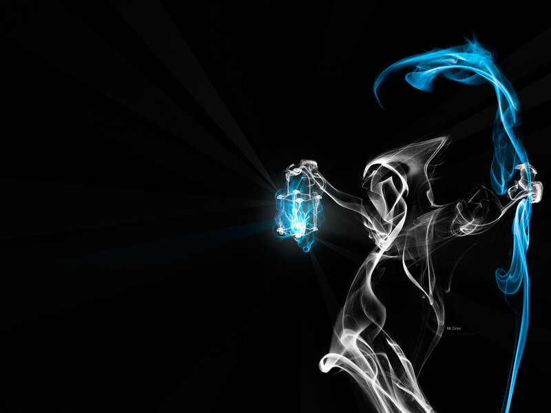 Smoke Figure Holding Lantern