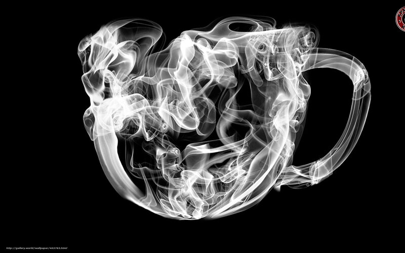 smoke forming a coffee cup