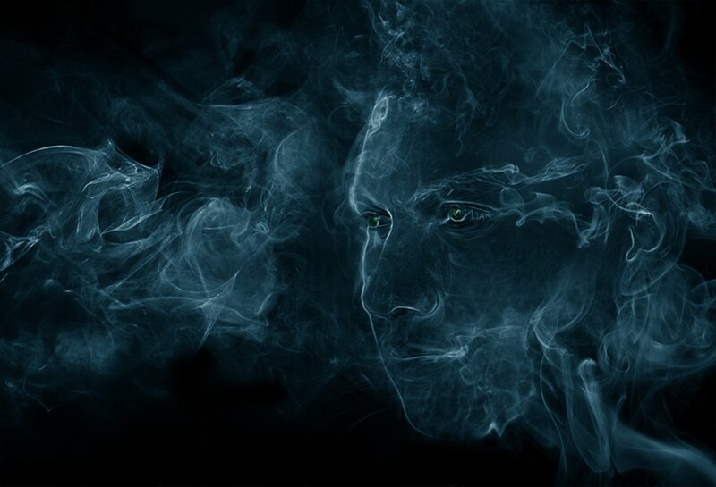 Smoke Forming a Face — Black