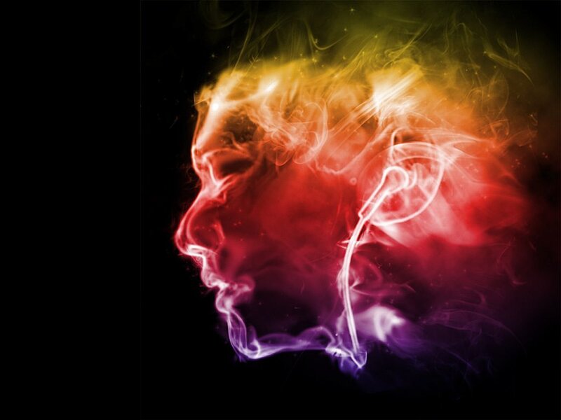 Smoke Forming a Face — Red