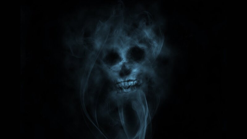 Smoke Forming a Skull — Black, Dark