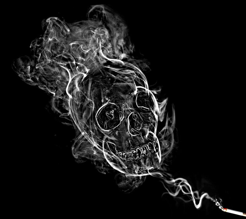 Smoke Forming a Skull — Black, Dramatic