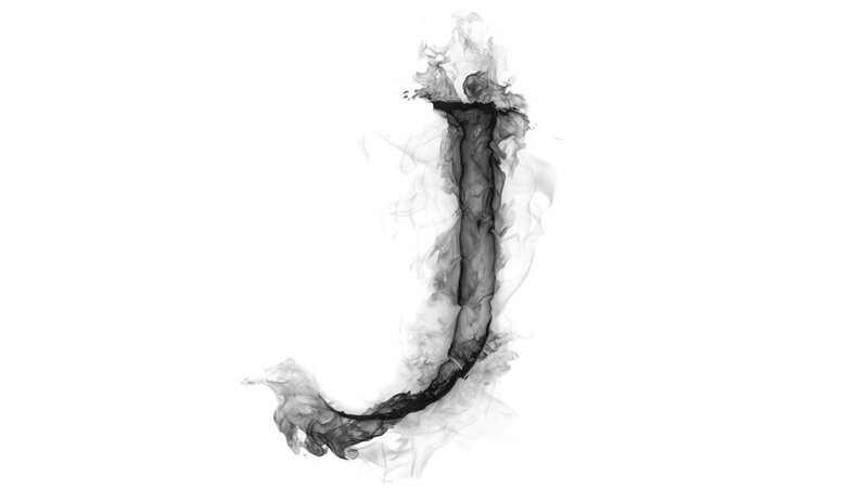 Smoke Forming Letter J