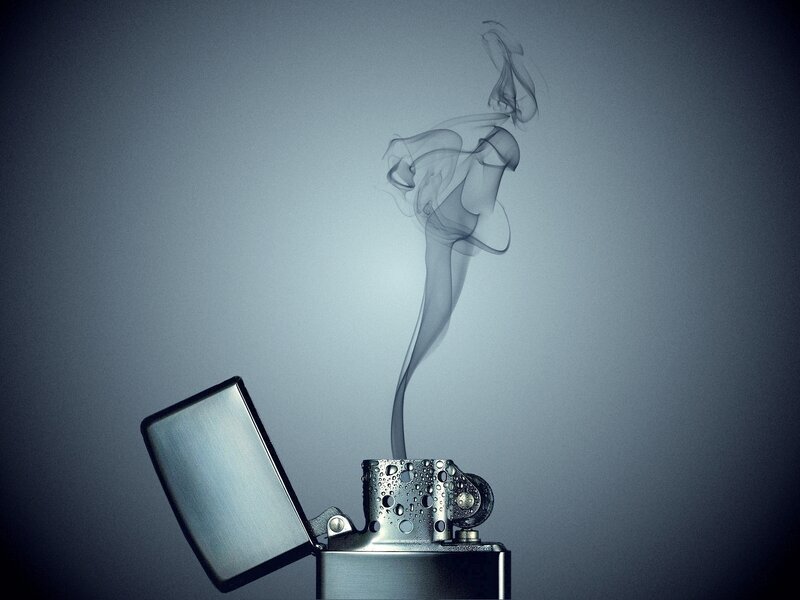 smoke from a lighter