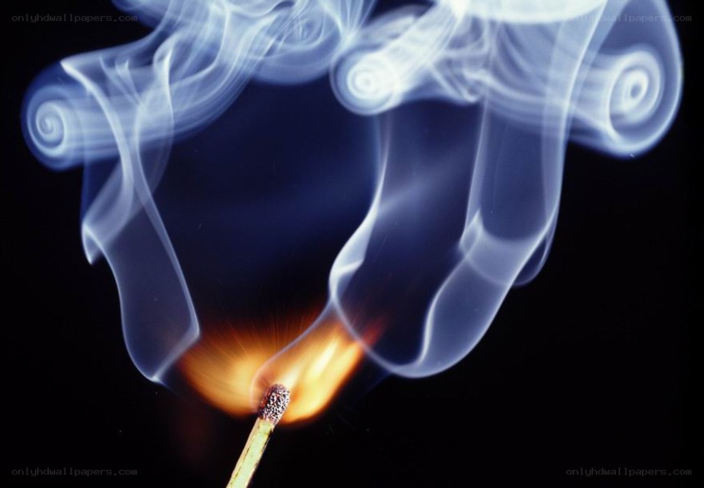 smoke from a lit match