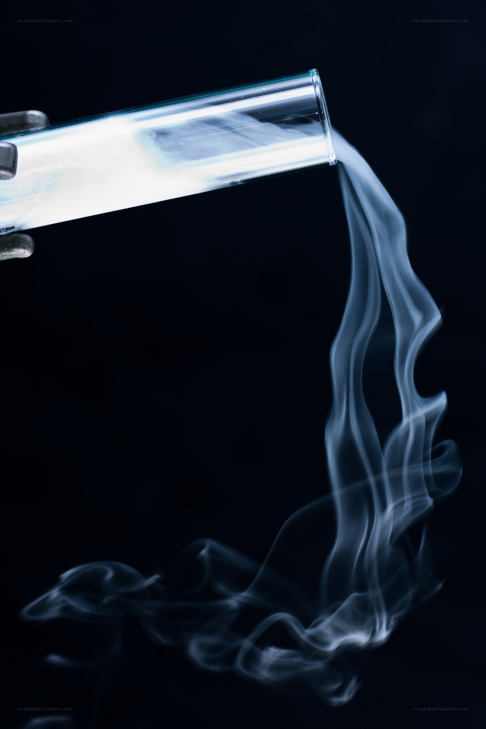 smoke from a test tube