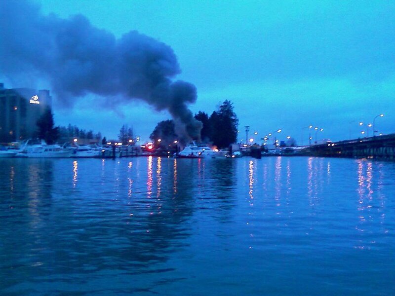 Smoke from Burning Boats