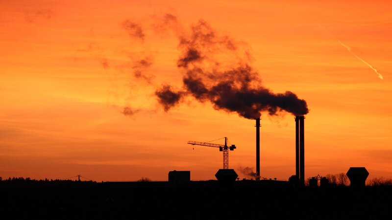 Smoke from Factory Chimneys — Orange, Dramatic