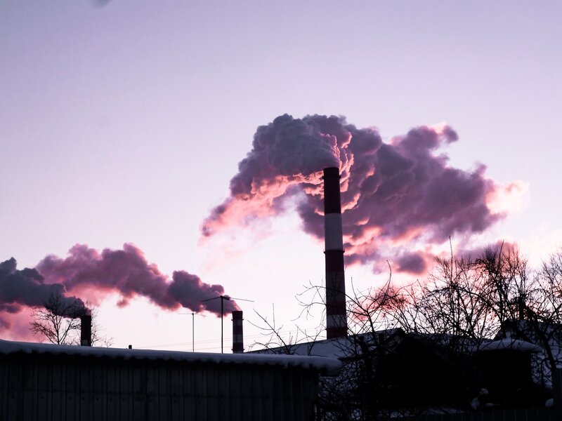 Smoke from Factory Chimneys — Purple