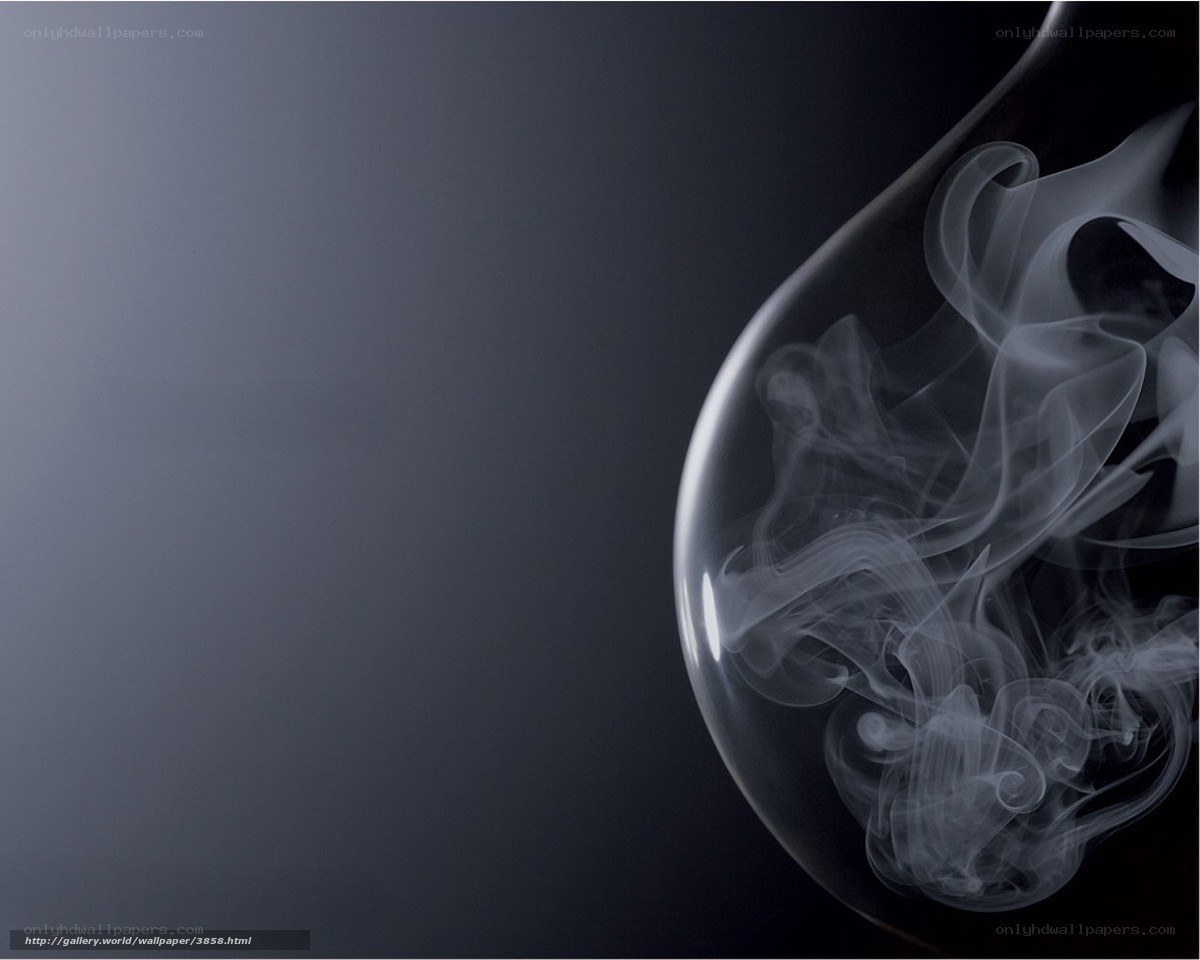 smoke in a glass container