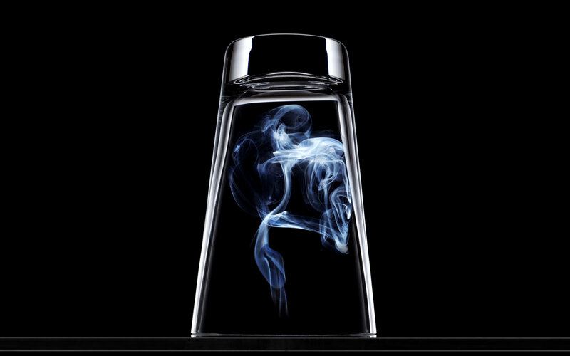 smoke in a glass