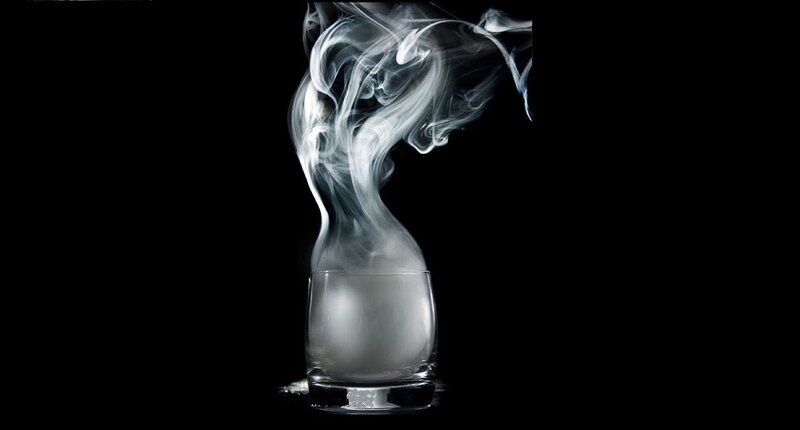Smoke Rising from Glass — Black
