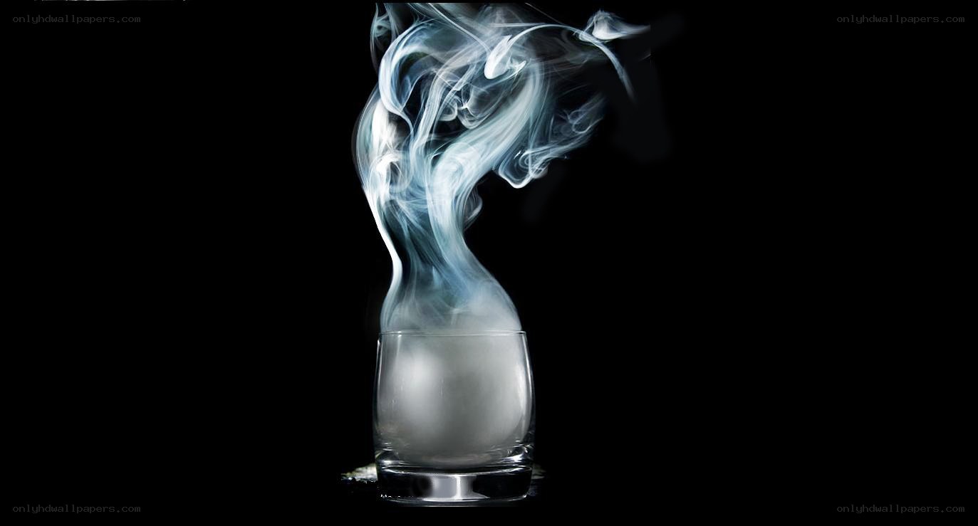 smoke rising from glass