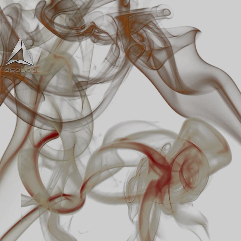 smoke swirls in brown and red