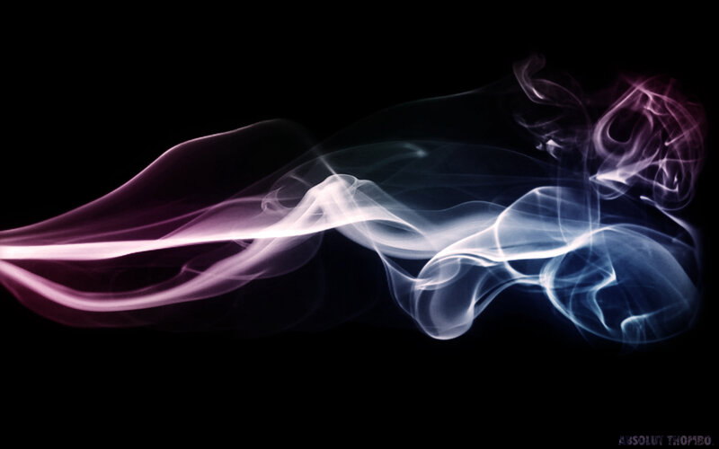 smoke swirls in purple and blue