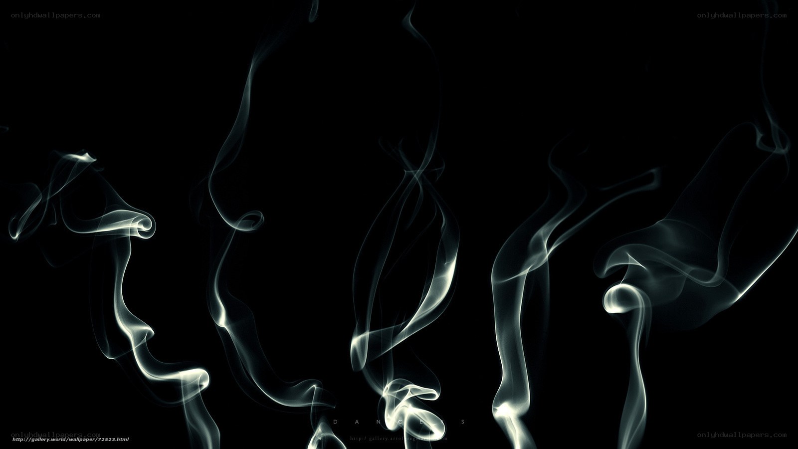 Smoke swirls on black