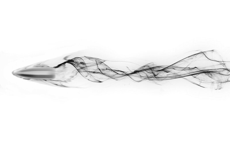 smoke trail of a bullet