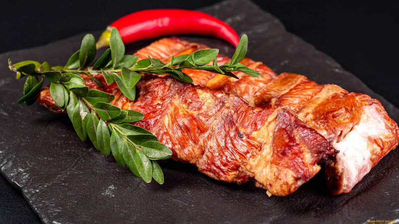 Smoked Ribs on Slate