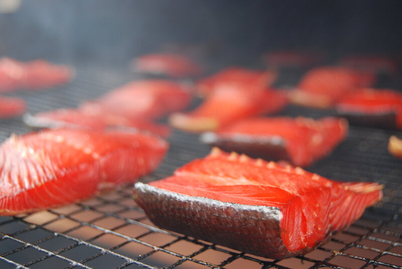 smoked salmon on grill