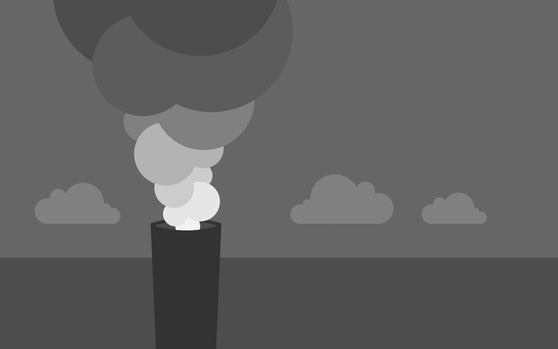Smokestack Emitting Smoke — Gray