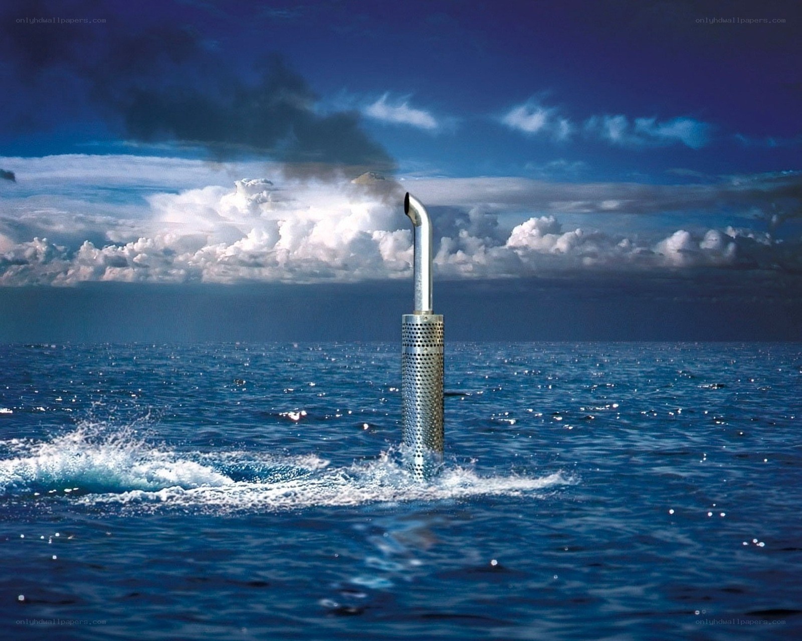 Smokestack in the ocean