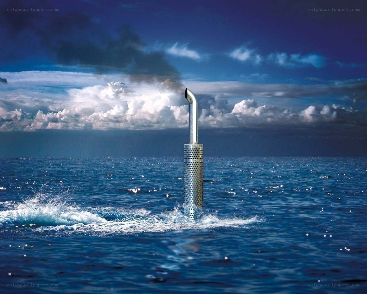 Smokestack in the ocean