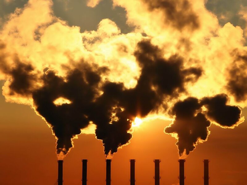 Smokestacks Emitting Smoke