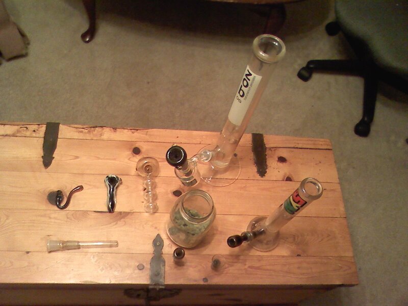 Smoking accessories on a table