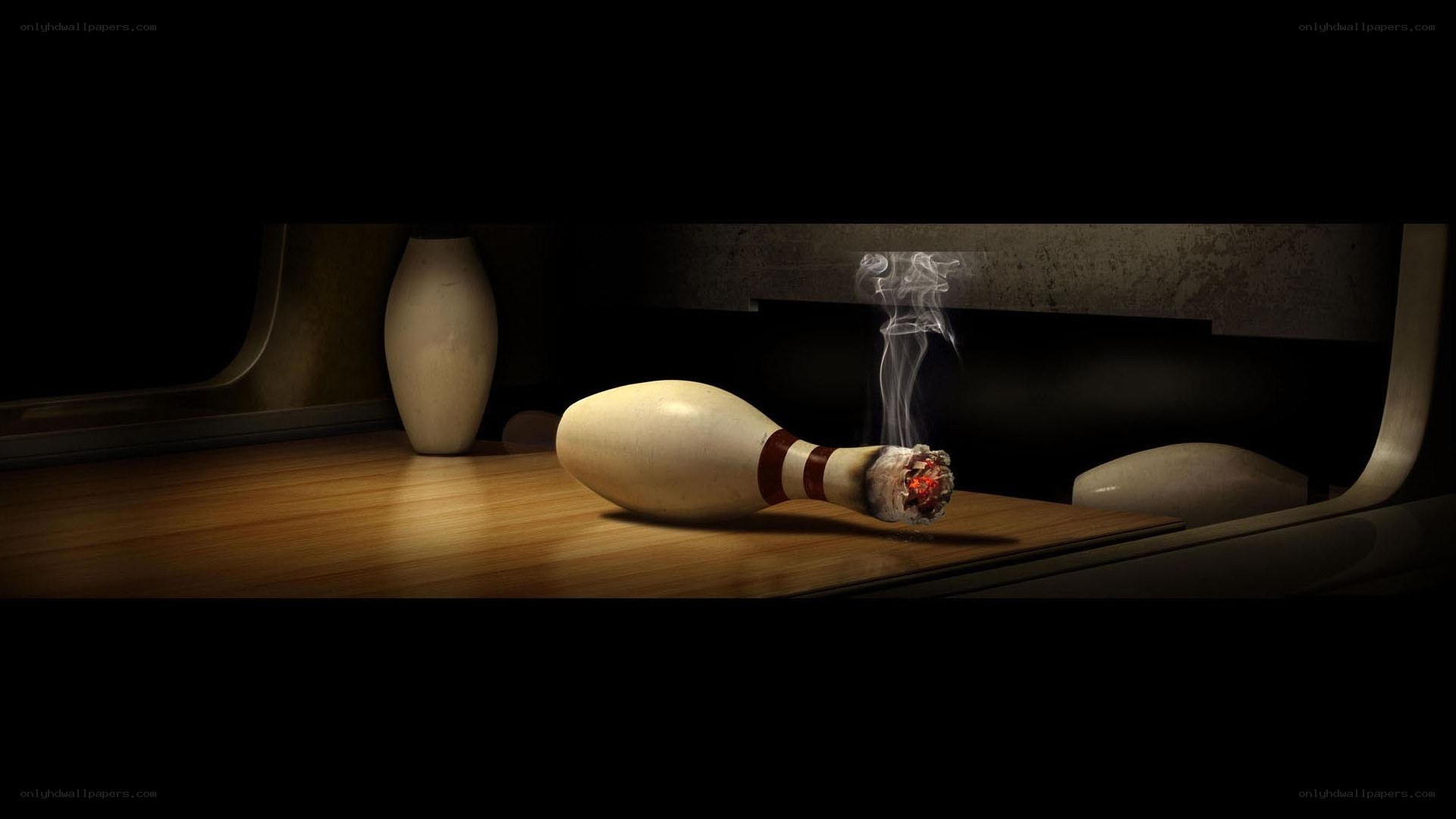 Smoking bowling pin