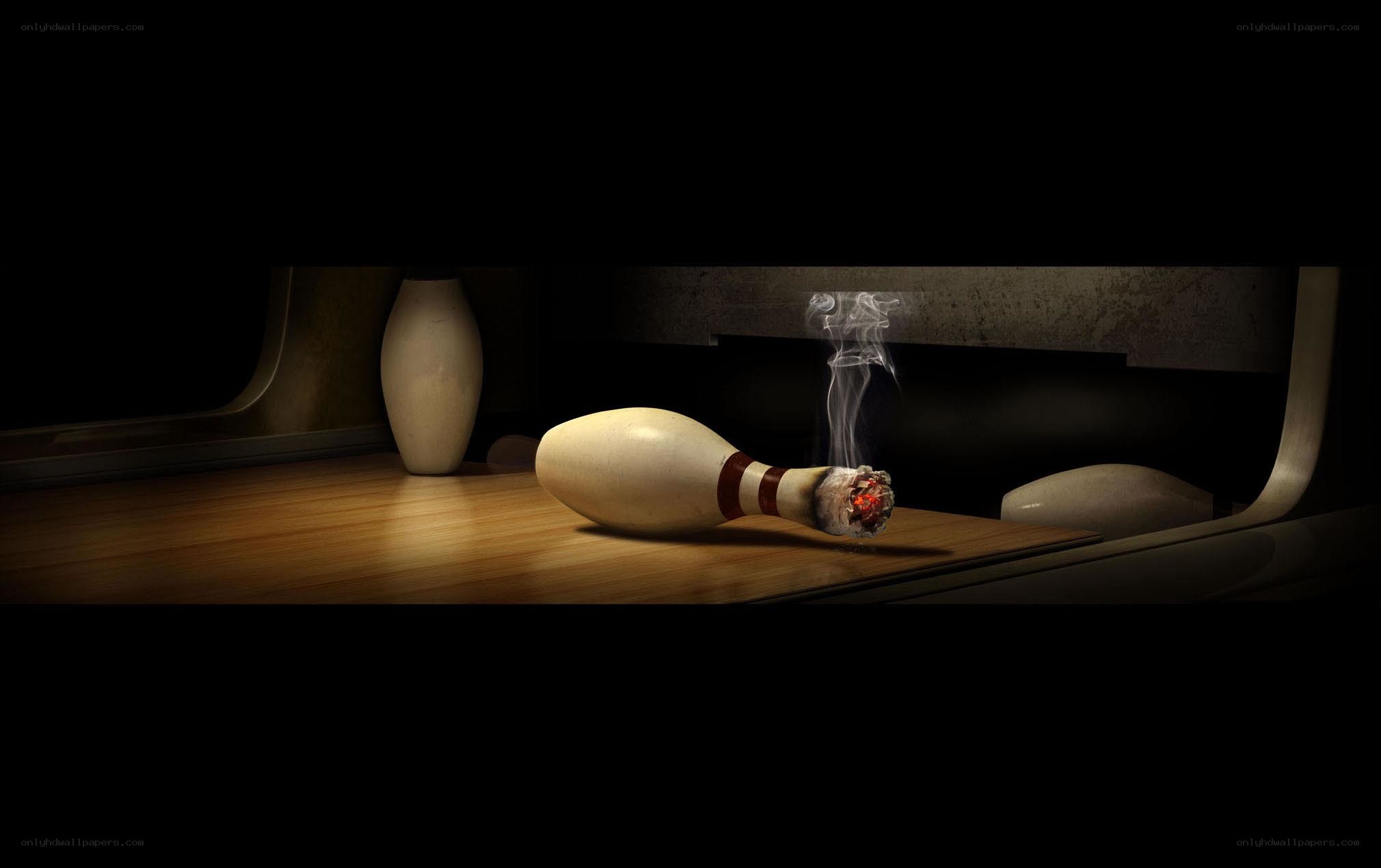 Smoking bowling pin