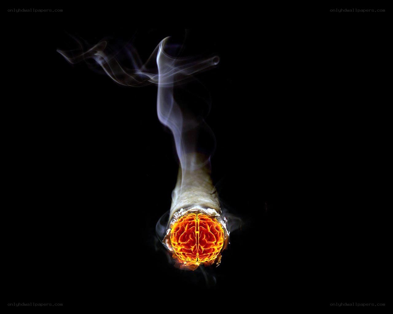 smoking brain with smoke