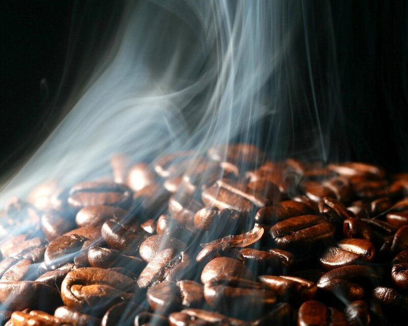 smoking coffee beans