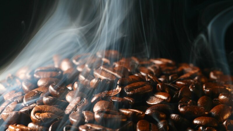 smoking coffee beans