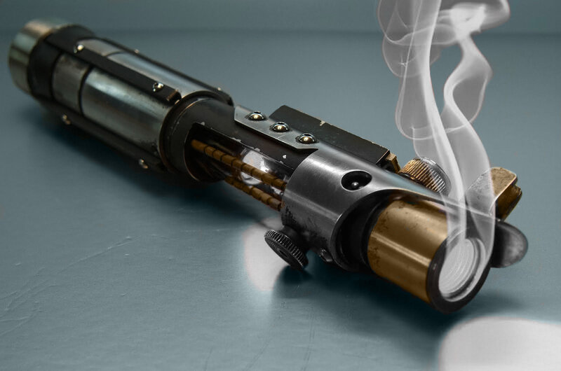 smoking lightsaber hilt