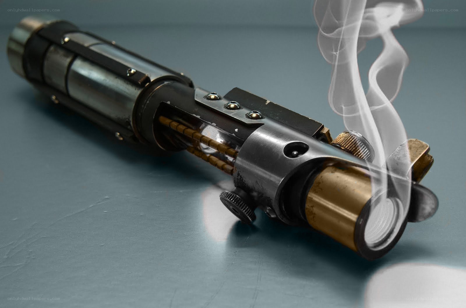 smoking lightsaber hilt