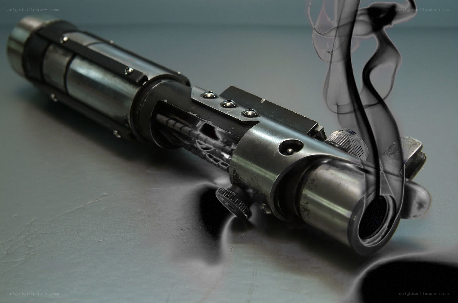 smoking lightsaber hilt