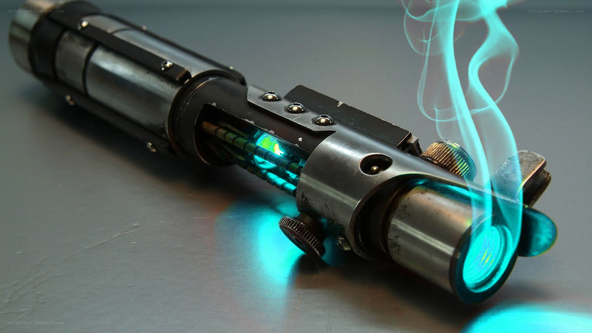 smoking lightsaber hilt