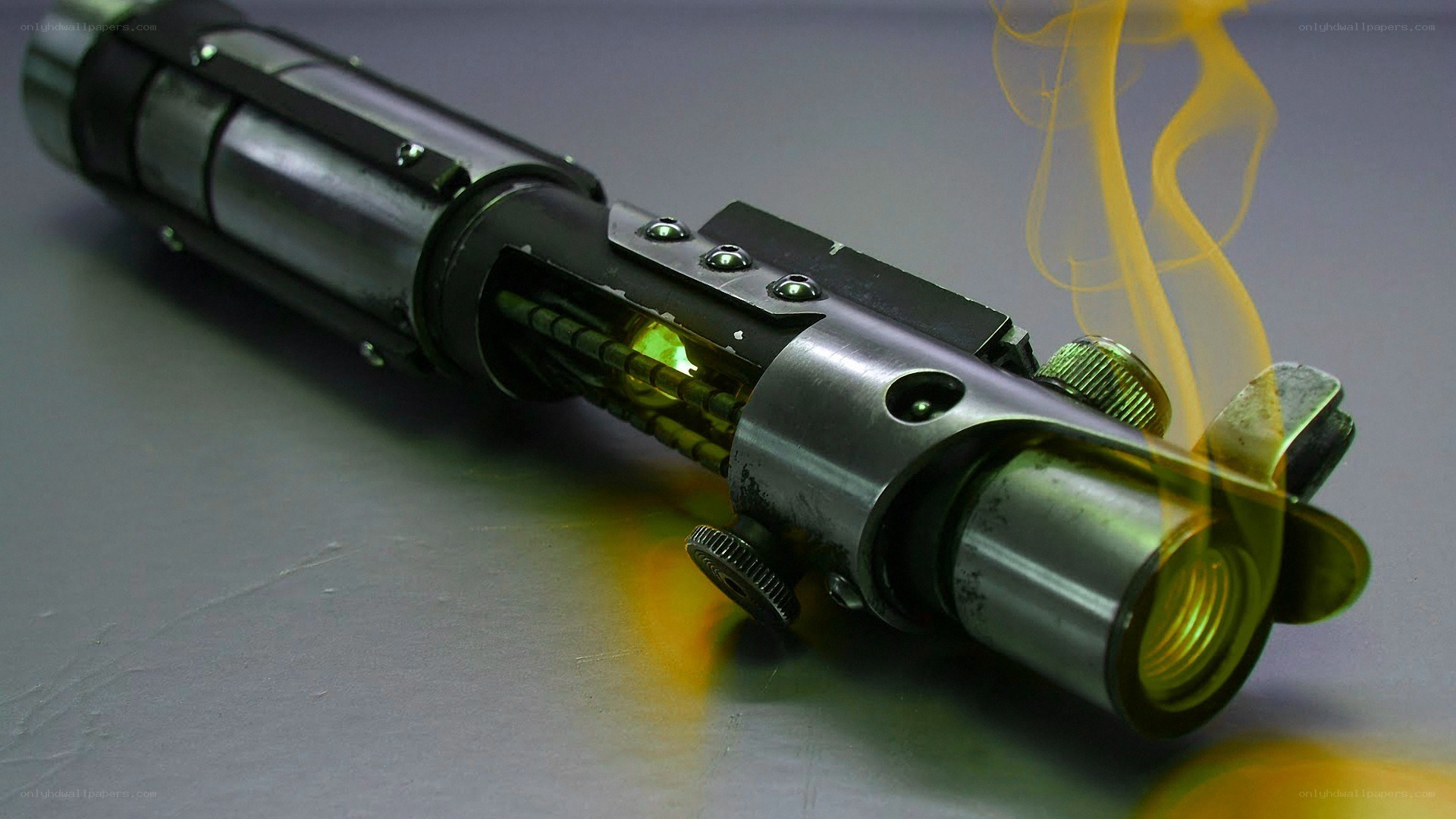 smoking lightsaber hilt