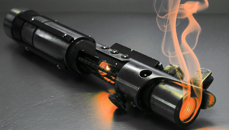 smoking lightsaber hilt