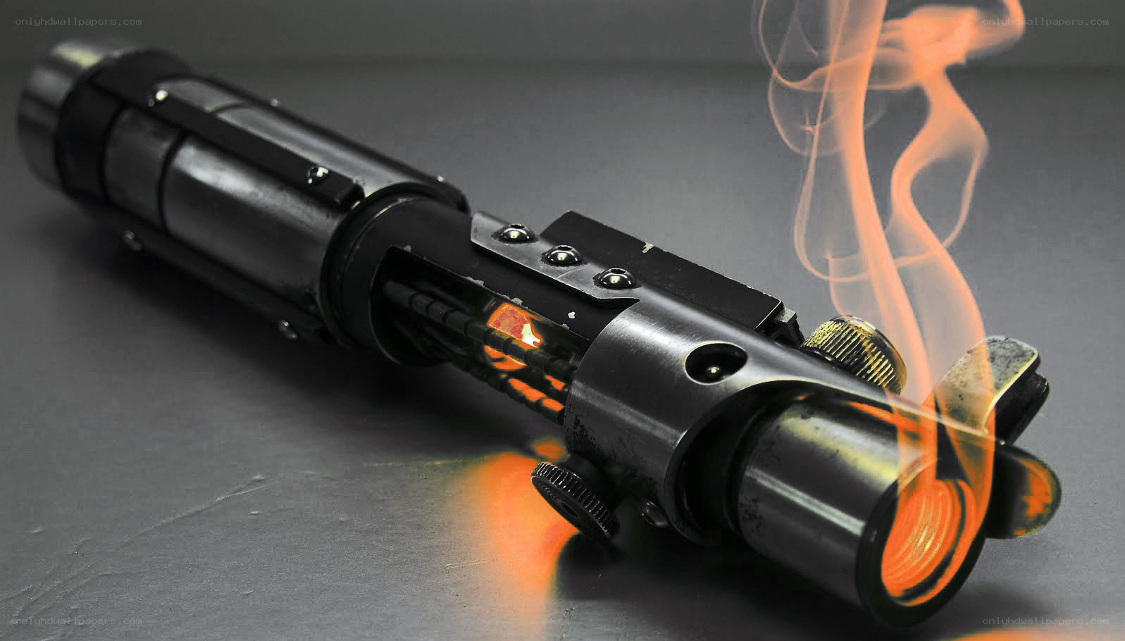 smoking lightsaber hilt