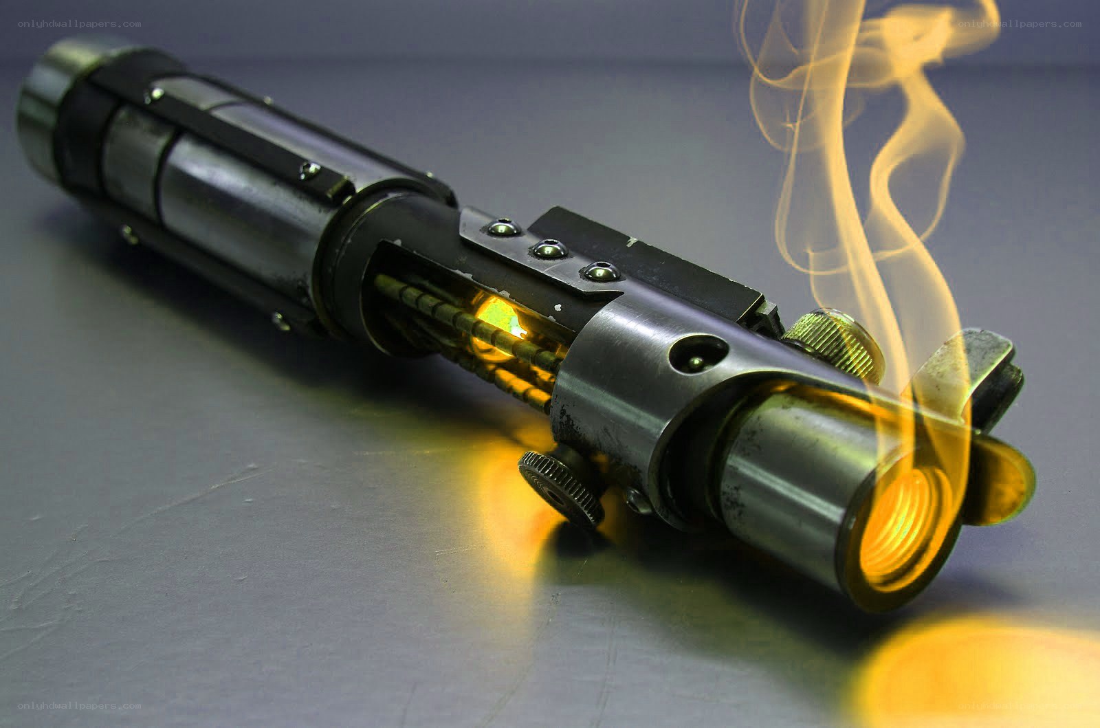 smoking lightsaber hilt