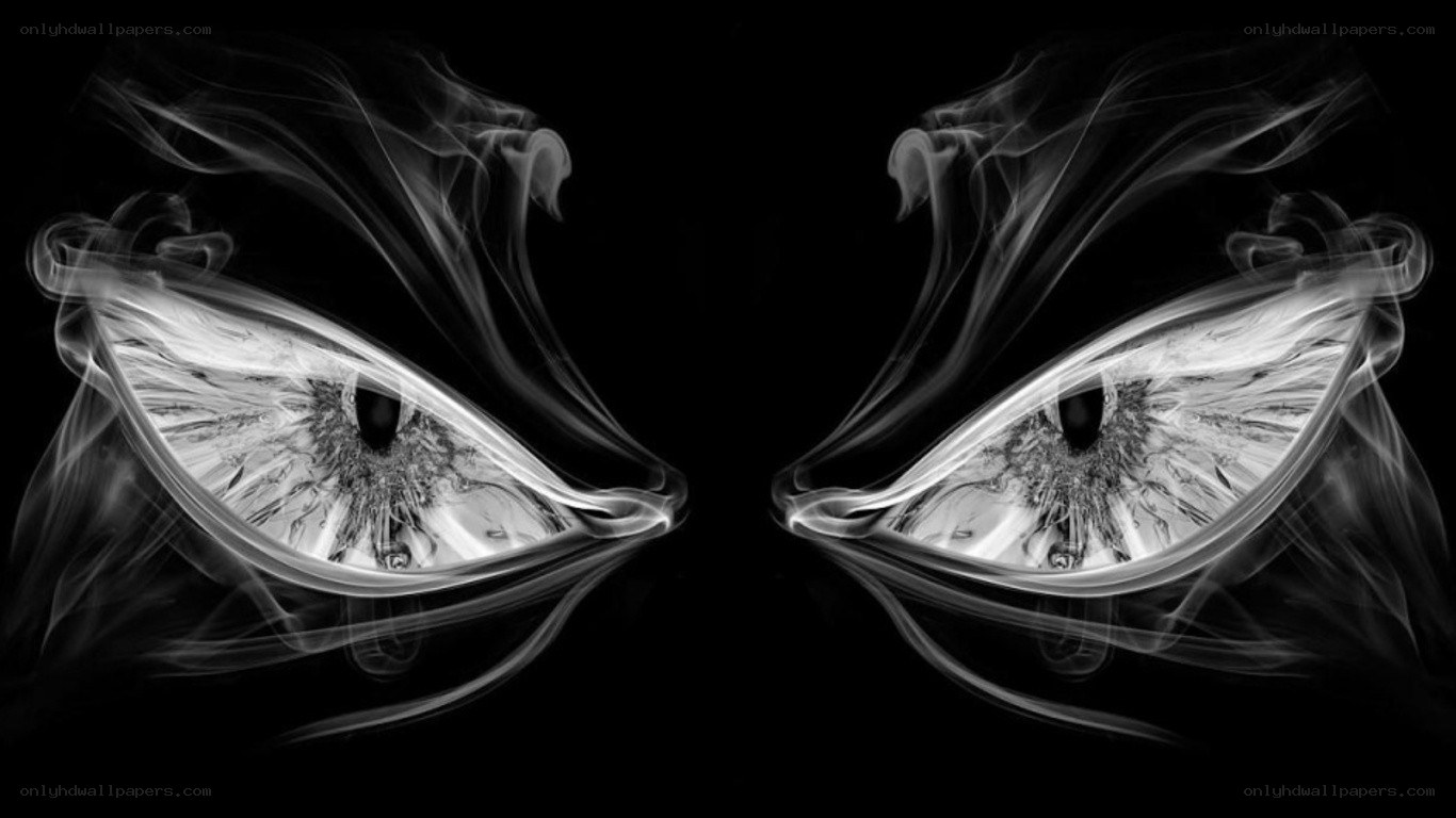 smoky eyes on black background