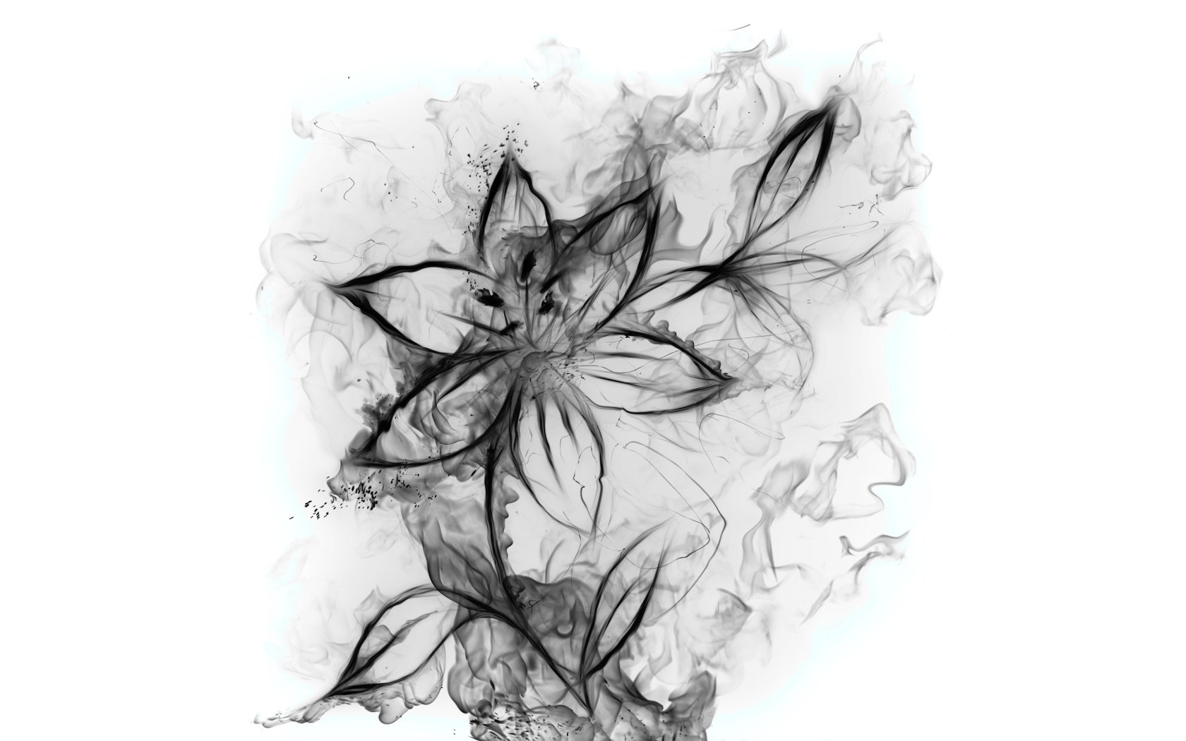 smoky floral abstract art