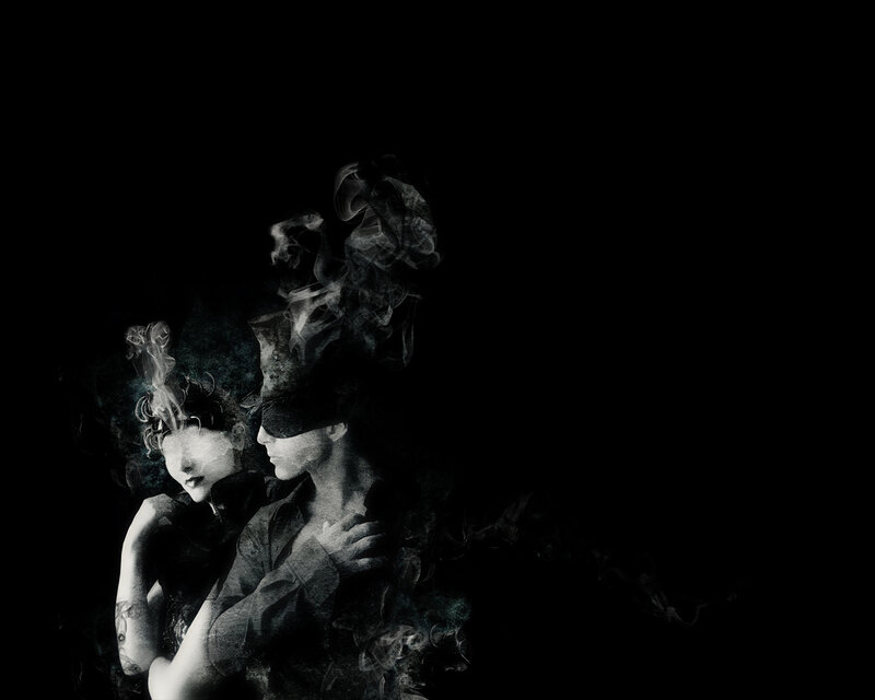 smoky portrait of two figures