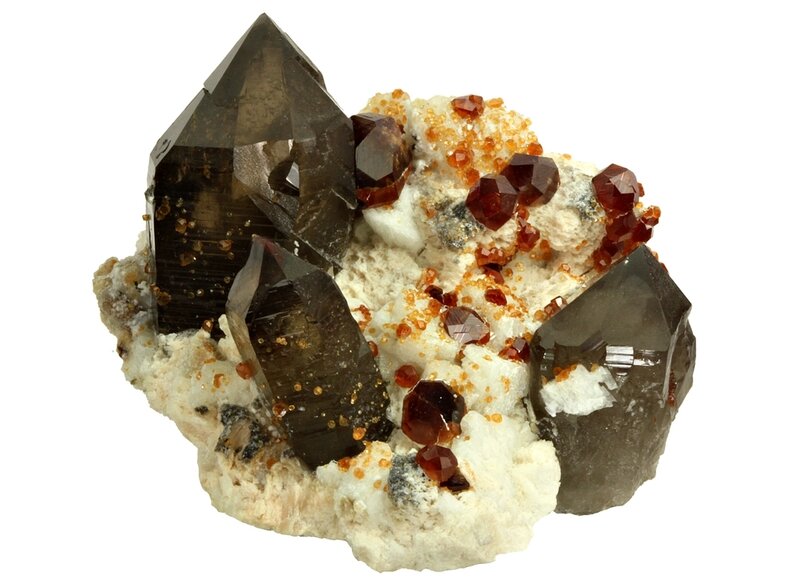 Smoky Quartz with Garnet
