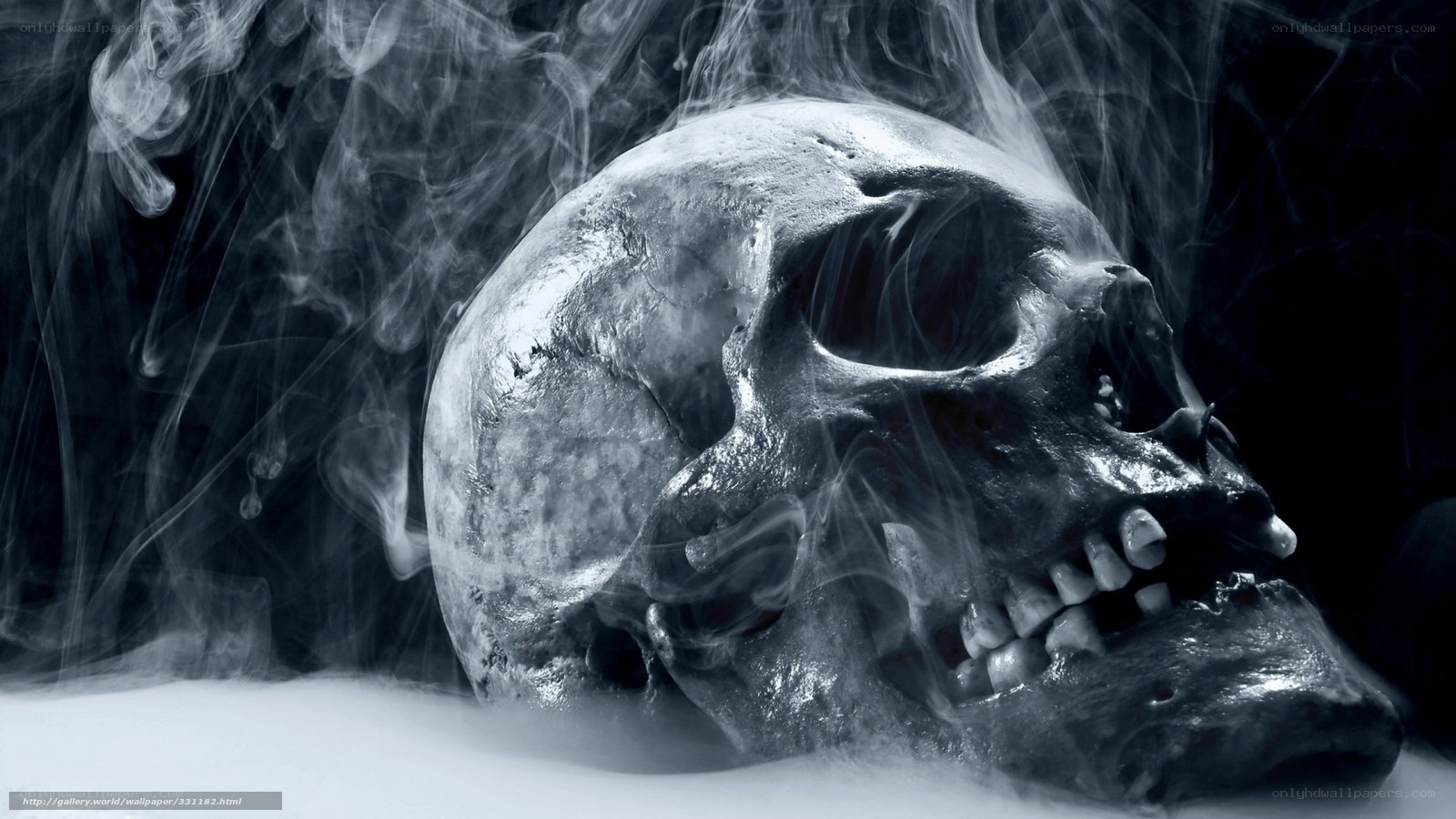 smoky skull on dark background