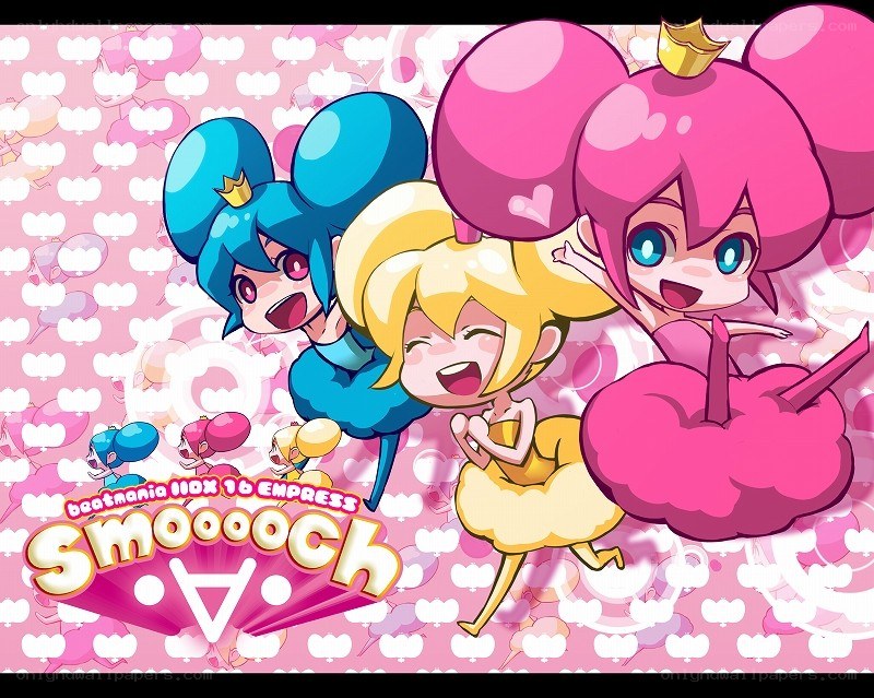 Smooshy characters in pink world